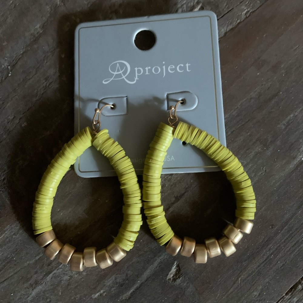 Mustard beaded dangled earrings